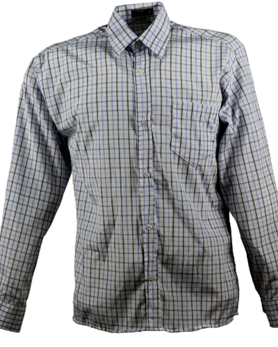 camisa social masculina xadrez branca com bolso