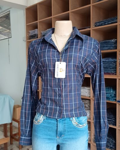 camisa feminina azul