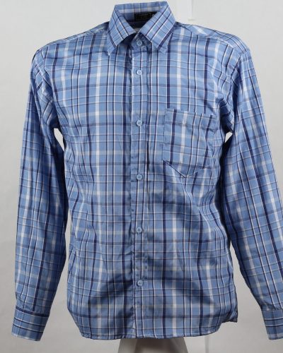 camisa manga longa xadrez azul claro
