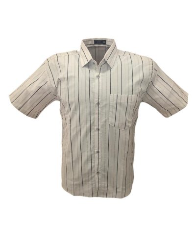 Camisa Com Listras corBranca Manga Curta