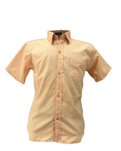 camisa com listras cor telha , com bolso